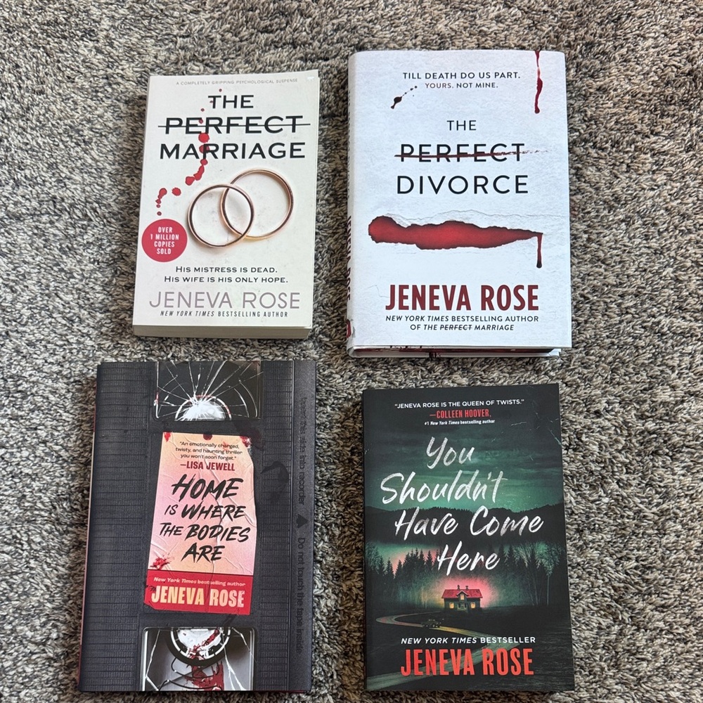Set of 4- Jeneva Rose Books- Thriller/Suspense- Black, White, Red